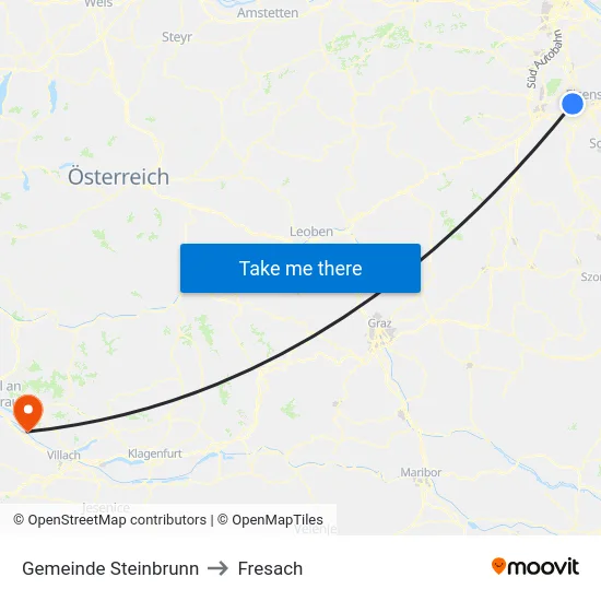 Gemeinde Steinbrunn to Fresach map