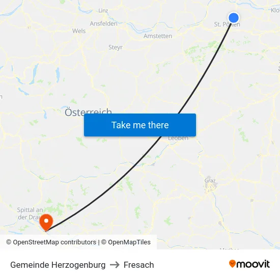 Gemeinde Herzogenburg to Fresach map