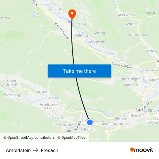 Arnoldstein to Fresach map