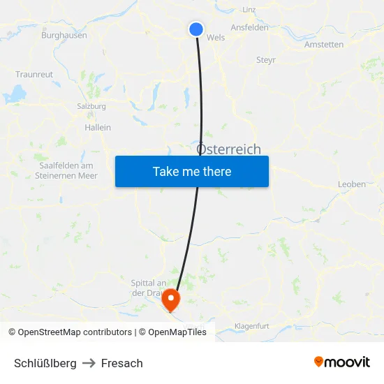 Schlüßlberg to Fresach map