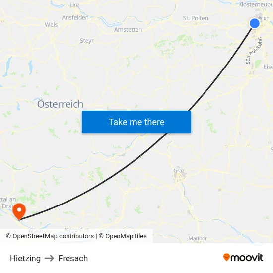 Hietzing to Fresach map