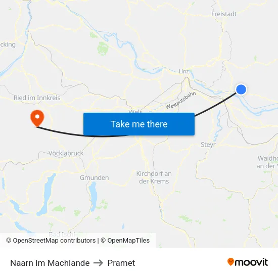 Naarn Im Machlande to Pramet map