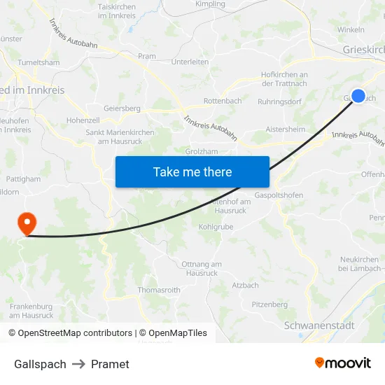 Gallspach to Pramet map