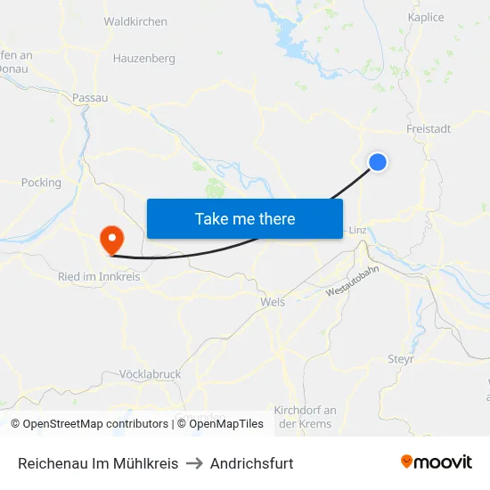 Reichenau Im Mühlkreis to Andrichsfurt map