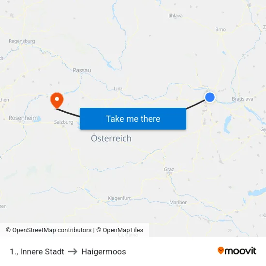 1., Innere Stadt to Haigermoos map