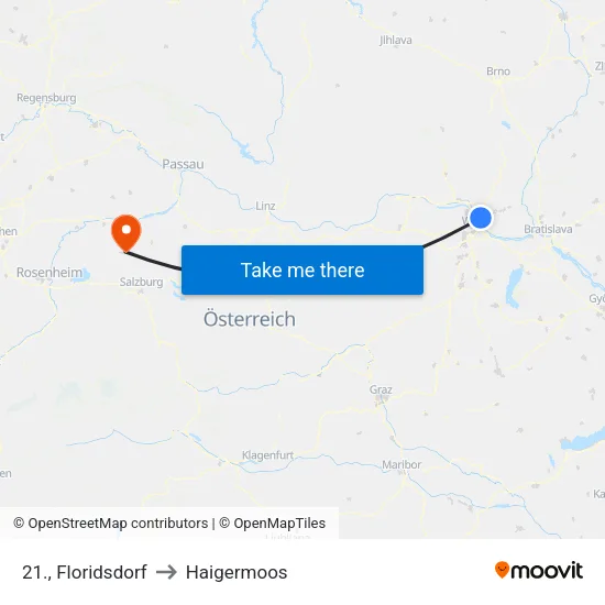 21., Floridsdorf to Haigermoos map