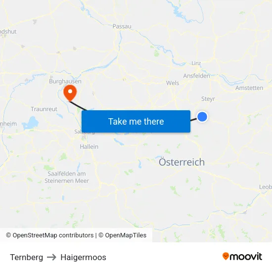 Ternberg to Haigermoos map