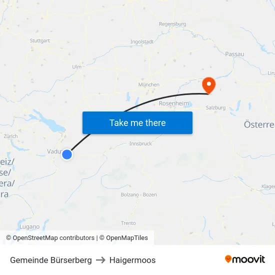 Gemeinde Bürserberg to Haigermoos map