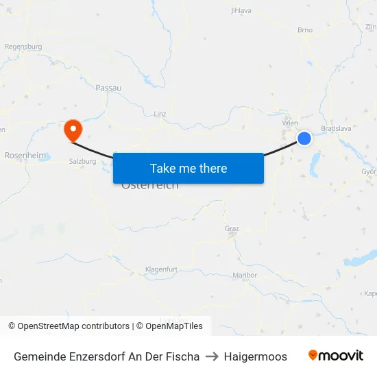 Gemeinde Enzersdorf An Der Fischa to Haigermoos map