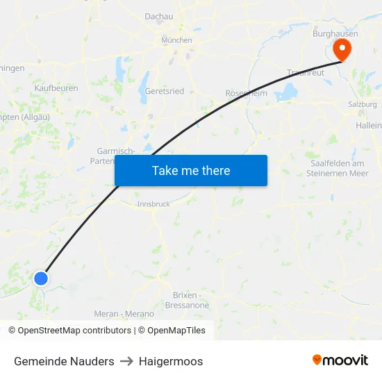 Gemeinde Nauders to Haigermoos map