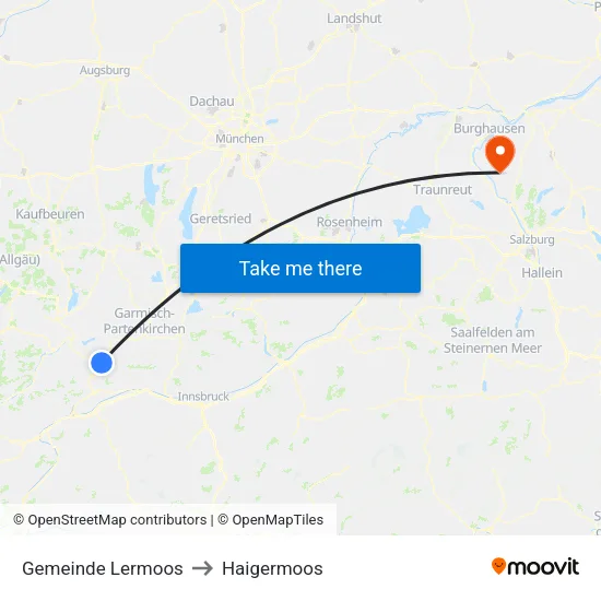 Gemeinde Lermoos to Haigermoos map