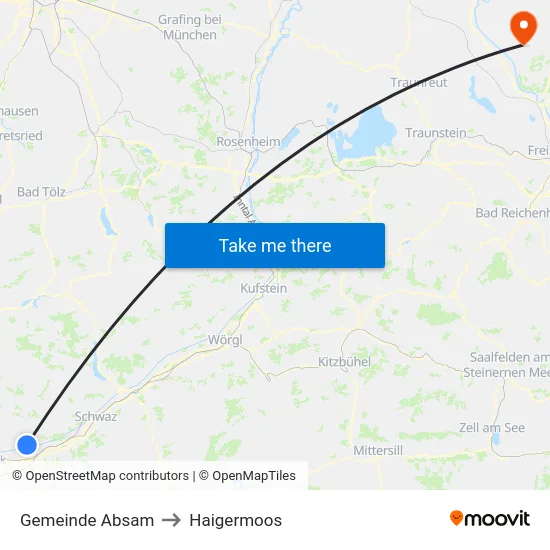 Gemeinde Absam to Haigermoos map