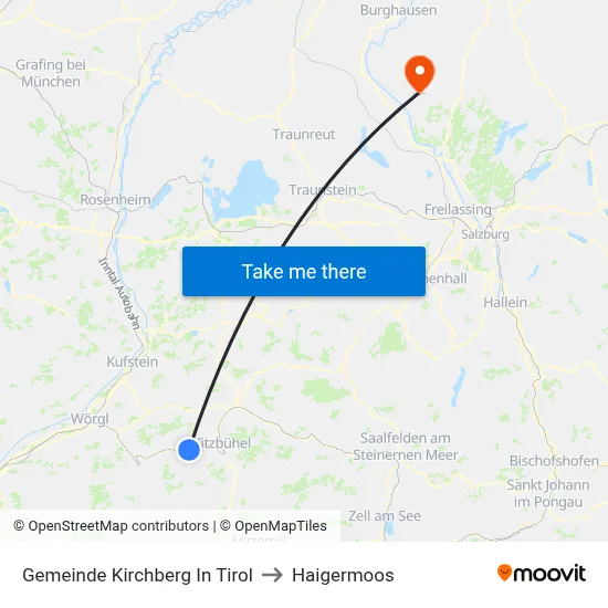 Gemeinde Kirchberg In Tirol to Haigermoos map