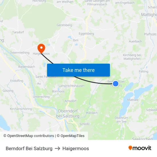 Berndorf Bei Salzburg to Haigermoos map