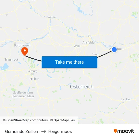 Gemeinde Zeillern to Haigermoos map