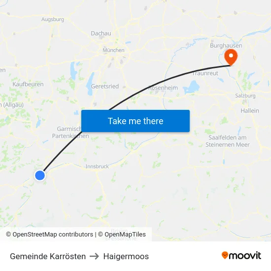 Gemeinde Karrösten to Haigermoos map