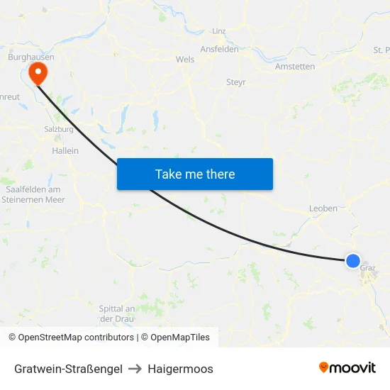 Gratwein-Straßengel to Haigermoos map