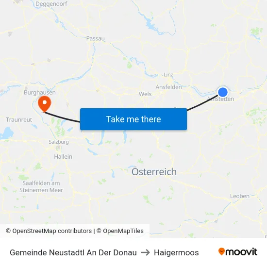 Gemeinde Neustadtl An Der Donau to Haigermoos map