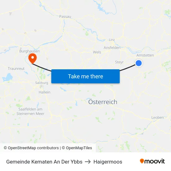 Gemeinde Kematen An Der Ybbs to Haigermoos map