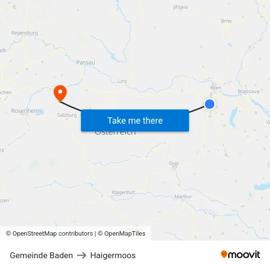Gemeinde Baden to Haigermoos map