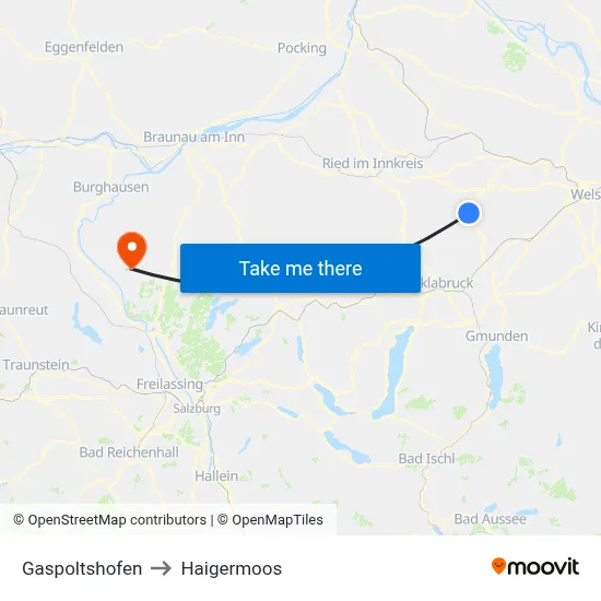 Gaspoltshofen to Haigermoos map