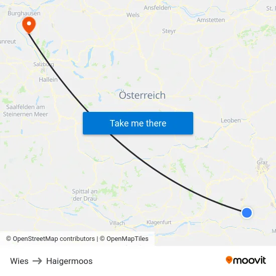 Wies to Haigermoos map