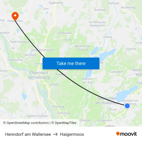 Henndorf am Wallersee to Haigermoos map