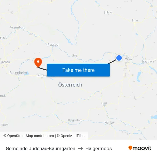 Gemeinde Judenau-Baumgarten to Haigermoos map