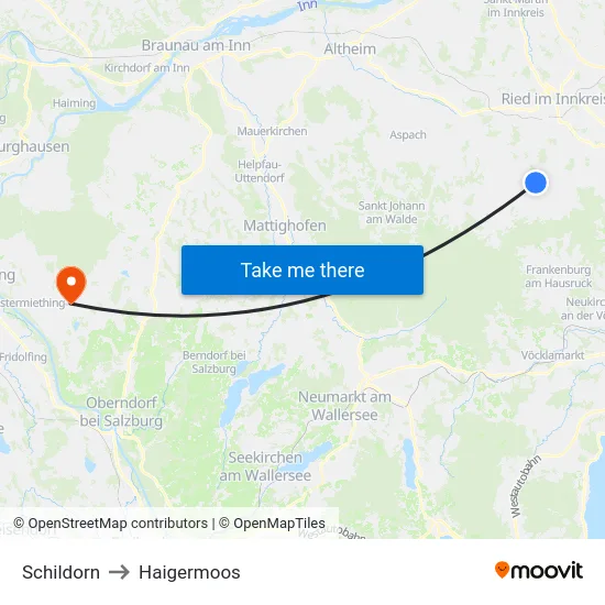 Schildorn to Haigermoos map