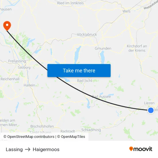 Lassing to Haigermoos map