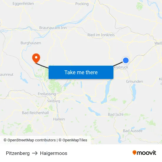 Pitzenberg to Haigermoos map