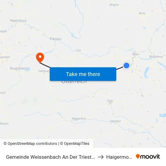 Gemeinde Weissenbach An Der Triesting to Haigermoos map