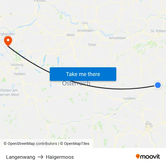 Langenwang to Haigermoos map