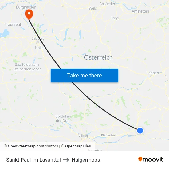Sankt Paul Im Lavanttal to Haigermoos map