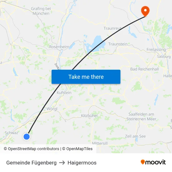 Gemeinde Fügenberg to Haigermoos map