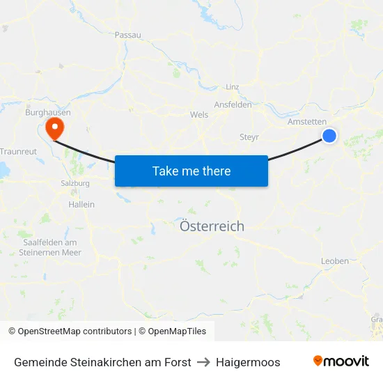 Gemeinde Steinakirchen am Forst to Haigermoos map