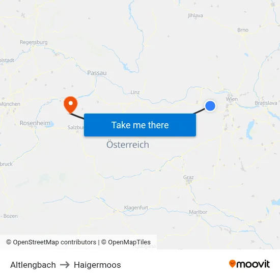 Altlengbach to Haigermoos map