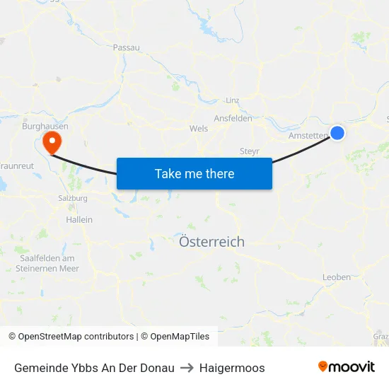 Gemeinde Ybbs An Der Donau to Haigermoos map