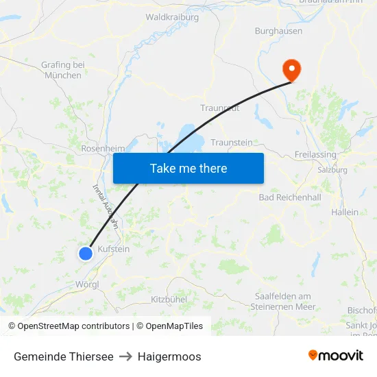 Gemeinde Thiersee to Haigermoos map