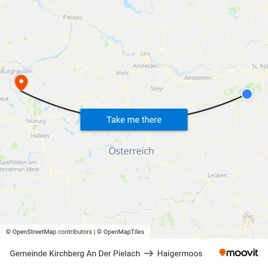 Gemeinde Kirchberg An Der Pielach to Haigermoos map