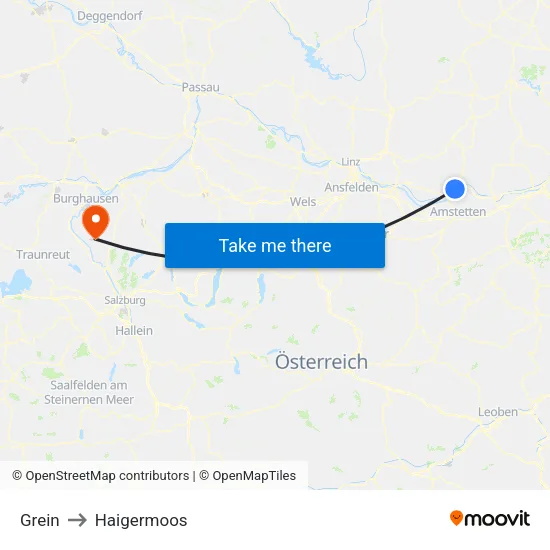 Grein to Haigermoos map