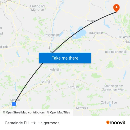 Gemeinde Pill to Haigermoos map