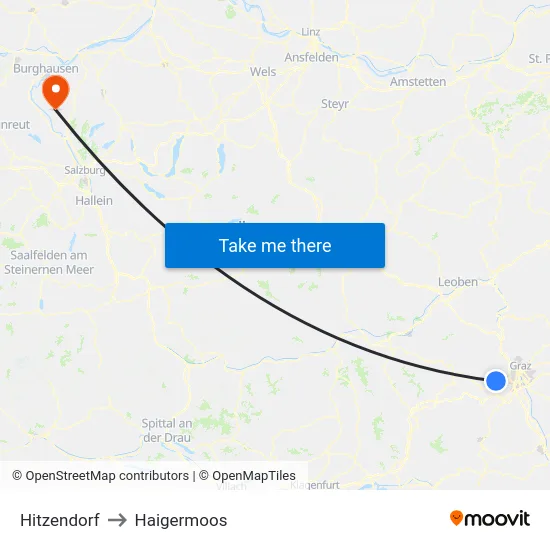 Hitzendorf to Haigermoos map