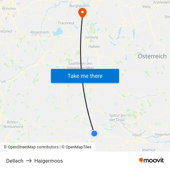 Dellach to Haigermoos map