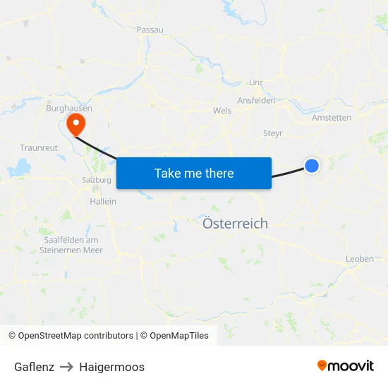 Gaflenz to Haigermoos map