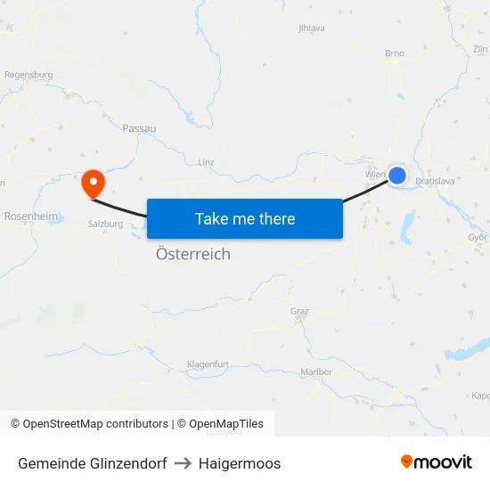 Gemeinde Glinzendorf to Haigermoos map