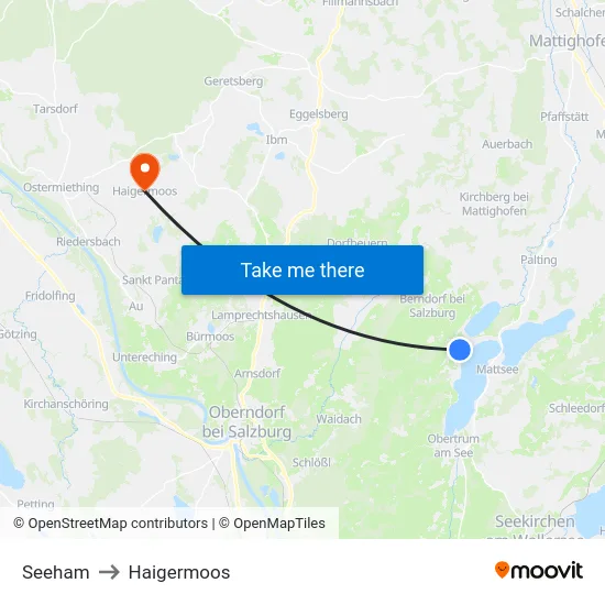 Seeham to Haigermoos map