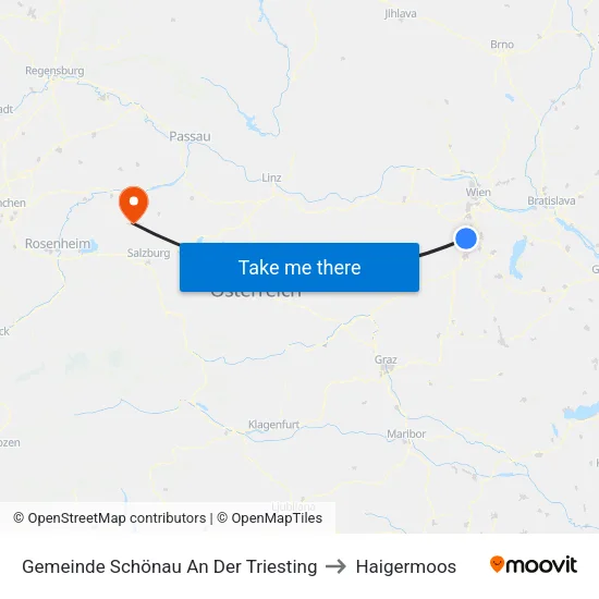 Gemeinde Schönau An Der Triesting to Haigermoos map
