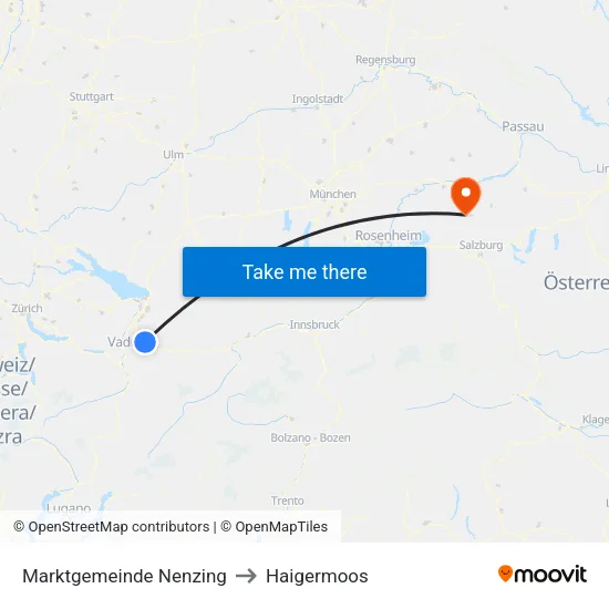 Marktgemeinde Nenzing to Haigermoos map
