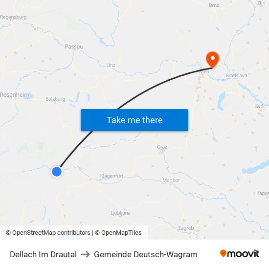 Dellach Im Drautal to Gemeinde Deutsch-Wagram map